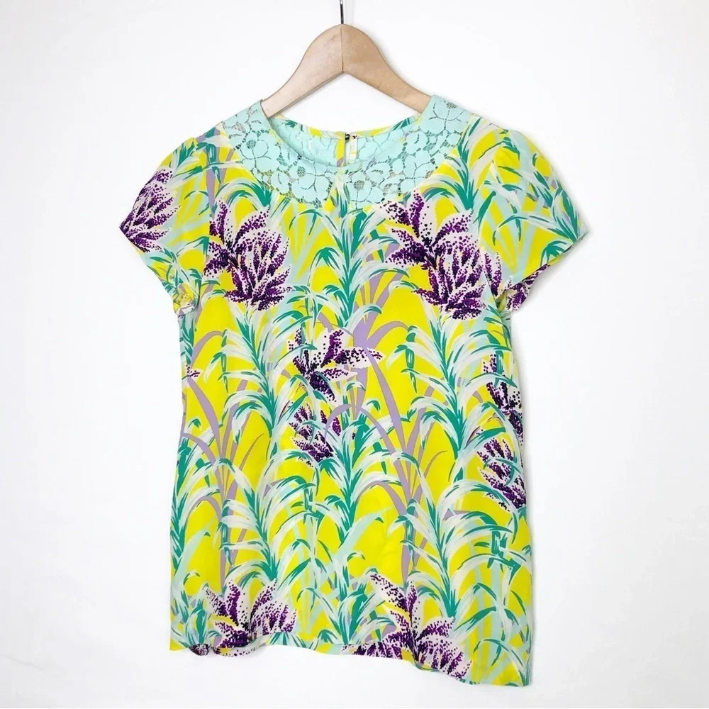 Kate spade New York, Roslyn, California, calling floral, silk lace blouse